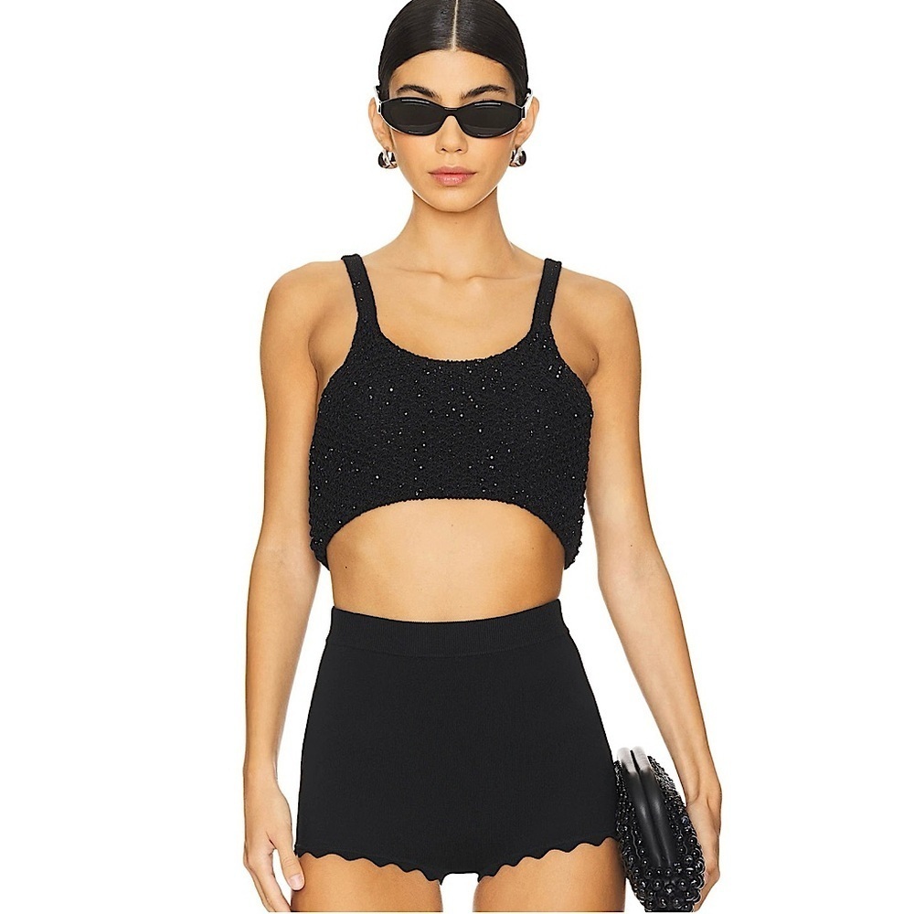 Asta Resort Grace Sequined Crop Top